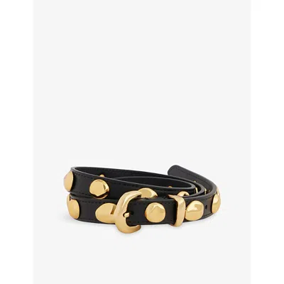 Amanu Vaal Embellished Leather Belt In Black