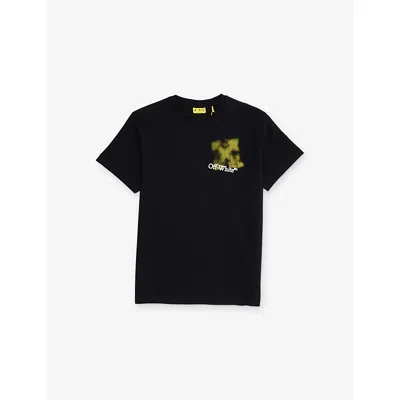 Off-white Arrow Spray Tee S/s Black - Yellow In Black