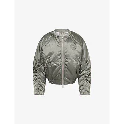 Canada Goose Womens Sagebrush Jade Nylon Bomber Jacket Xs In Gray