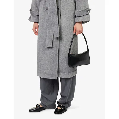 Anine Bing Womens Black Mini Elly Leather Shoulder Bag In Black