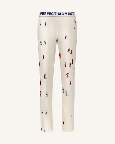 Perfect Moment Kids Dede Ski Print Thermal Leggings In White