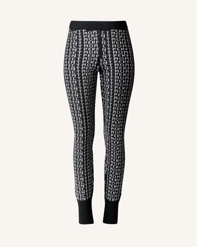 Perfect Moment Monogram Merino Wool Legging Xl In Black