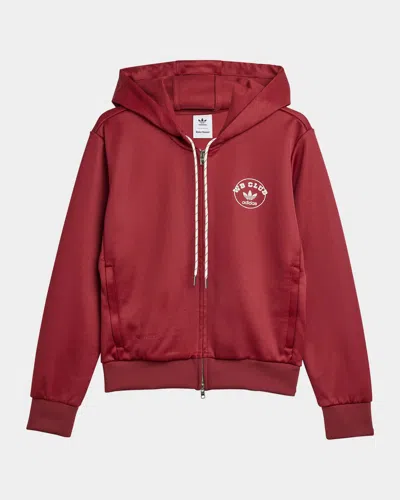 Adidas Originals Adidas By Wales Bonner Bordeaux Hooded Sweatshirt In Cotton Blend In Red