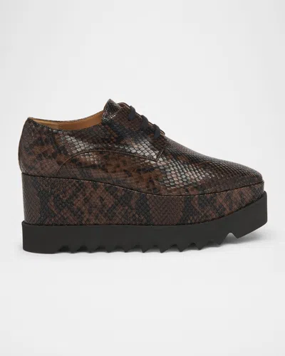 Stella Mccartney Sneakelyse Sneakers In Python Print Polyuretan In Brown