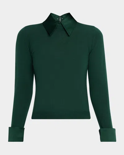 Alice And Olivia Porla Layered Look Sweater In Green
