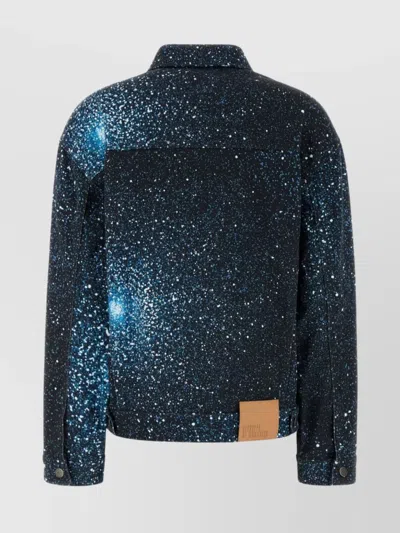 Giuseppe Di Morabito Speckled Stretch Denim Jacket In Black