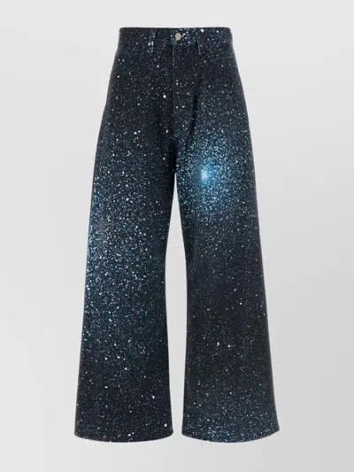 Giuseppe Di Morabito Women Printed Stretch Denim Jeans In Blue