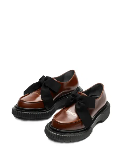 Adieu Ribbon Platform Berby Shoes In Brown