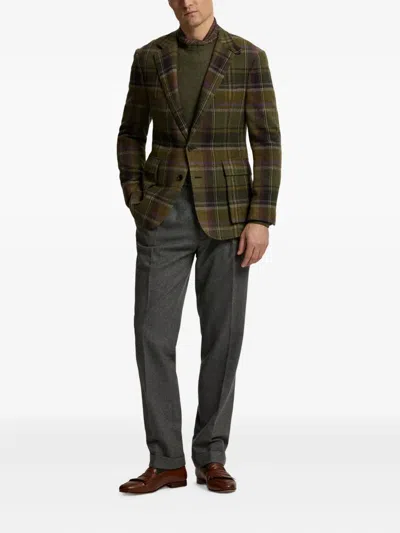 Ralph Lauren Kent Hand-tailored Plaid Sport Coat In Brown