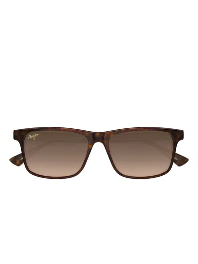 Maui Jim Okina 55mm Polarized Rectangular Sunglasses In Brown
