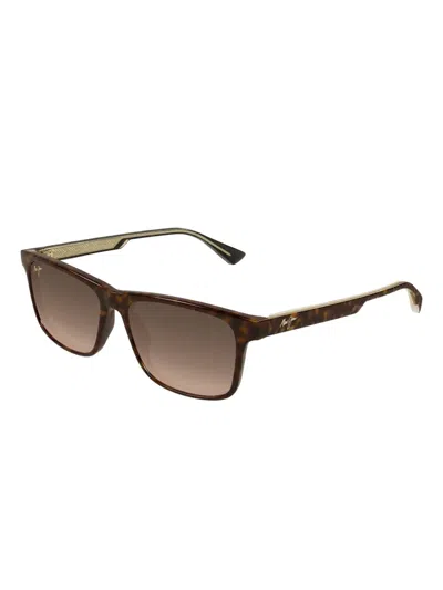 Maui Jim Okina 55mm Polarized Rectangular Sunglasses In Brown