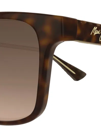 Maui Jim Okina 55mm Polarized Rectangular Sunglasses In Brown