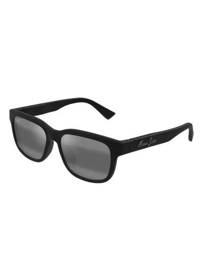 Maui Jim Rectangle Frame Sunglasses In Black