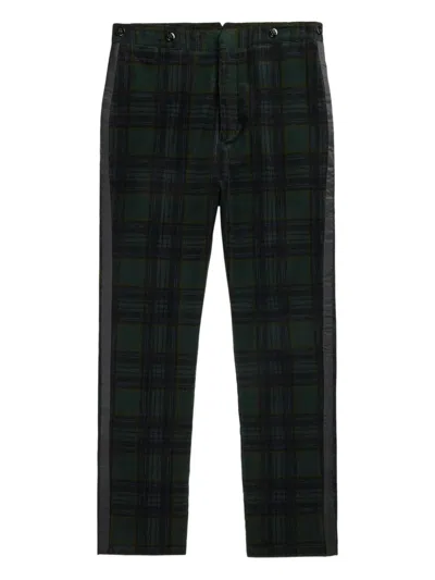 Rrl Plaid Tapered Trousers In Black