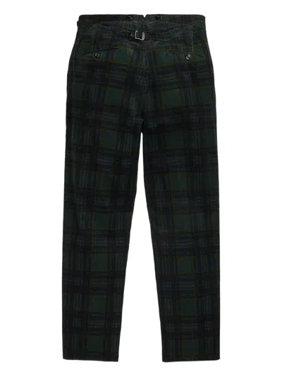 Rrl Plaid Tapered Trousers In Black