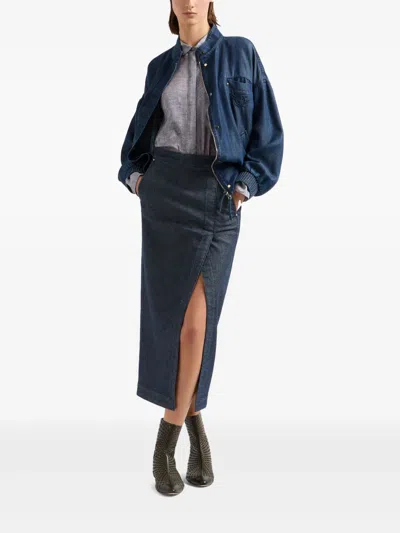 Giorgio Armani Asymmetric Button-placket Shirt In Gray