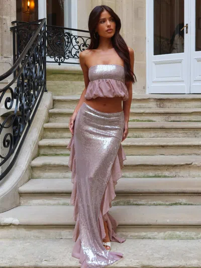 Outcast Zelie Maxi Skirt Dusty Pink