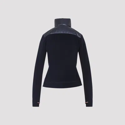 Moncler Quilted Vest-style Cardigan With High Neck And Feather Padding In Black