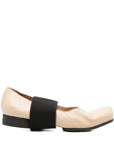 Uma Wang Ballet Flats With Elastic Band In Neutral
