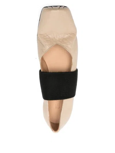 Uma Wang Ballet Flats With Elastic Band In Neutral