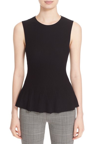 Theory 'canelis Prosecco' Sleeveless Rib Knit Top In Black | ModeSens