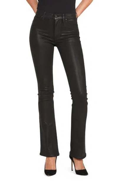 Hudson Jeans Barbara Coated High Waist Bootcut Jeans In Black