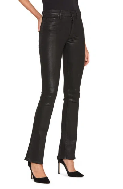 Hudson Jeans Barbara Coated High Waist Bootcut Jeans In Black