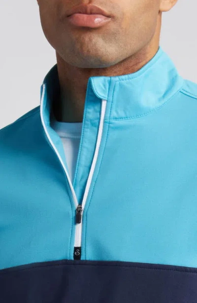Swannies Eli Quarter Zip Golf Pullover In Blue