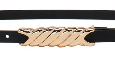 Linea Pelle Novelty Twisted Buckle In Black
