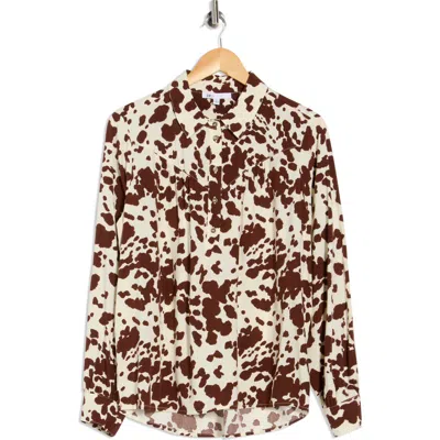 Dr2 By Daniel Rainn Long Sleeve Button-up Shirt In Brown