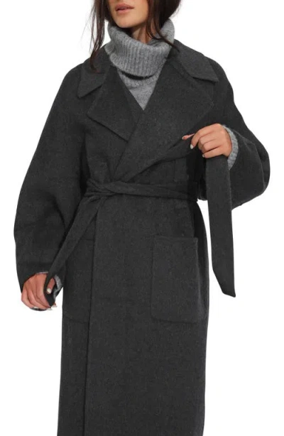 Belle & Bloom Belted Wool Blend Coat In Black
