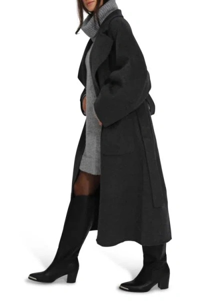Belle & Bloom Belted Wool Blend Coat In Black