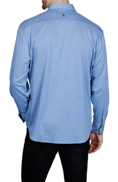 Tailorbyrd Mélange Solid Shirt Jacket In Blue