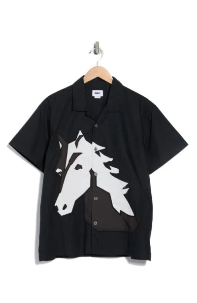 Obey Beau Horse Short Sleeve Shirt In Multi