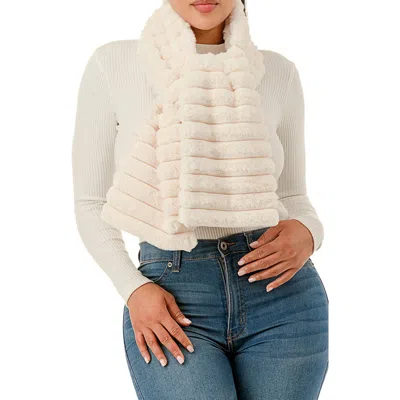 Marcus Adler Faux Fur Pull-through Scarf In Neutral