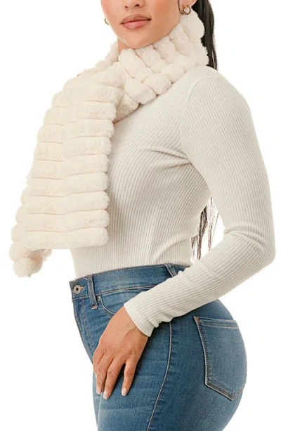 Marcus Adler Faux Fur Pull-through Scarf In Neutral