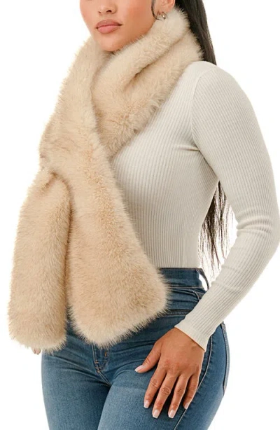 Marcus Adler Faux Fur Pull-through Scarf In Brown