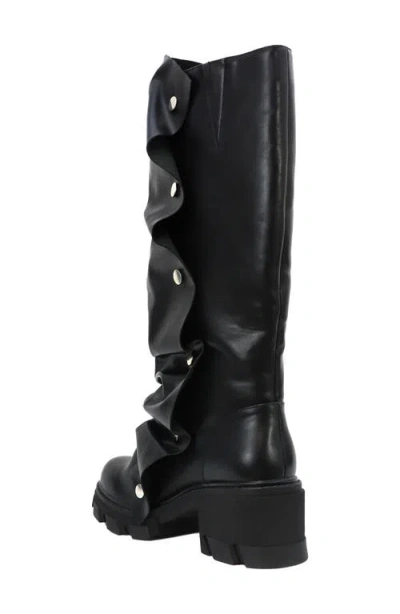 Yoki Womens Flat Heel Slouch Boots In Black