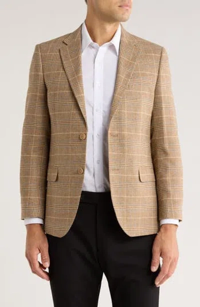 Nautica Tan Plaid Sportcoat In Gold