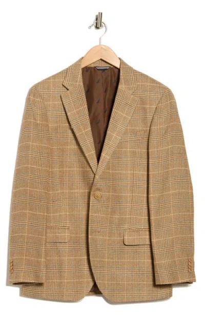 Nautica Tan Plaid Sportcoat In Gold