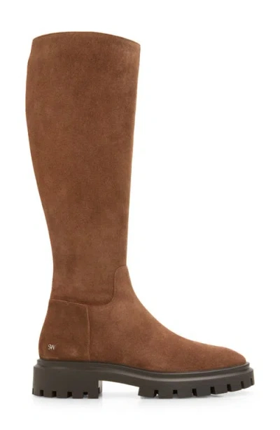 Stuart Weitzman Ultra Lug Knee High Boot In Brown