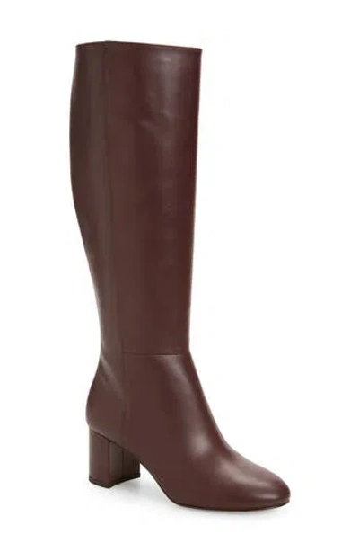 Stuart Weitzman Celina Leather Knee Boots In Brown