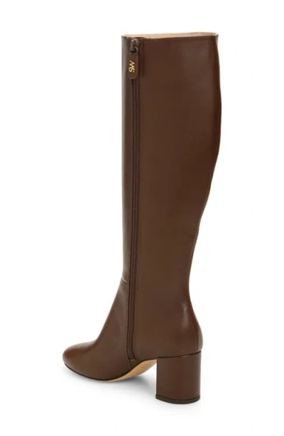 Stuart Weitzman Celina Leather Knee Boots In Brown
