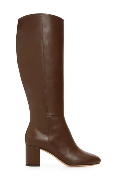 Stuart Weitzman Celina Leather Knee Boots In Brown