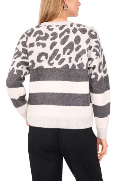 Vince Camuto Leopard Stripe Jacquard Sweater In Multi