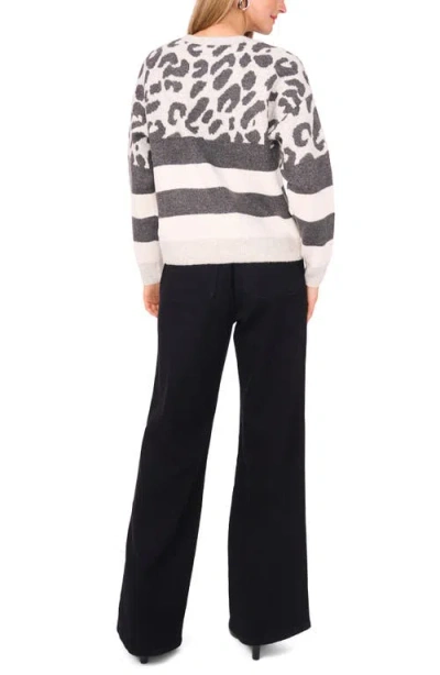 Vince Camuto Leopard Stripe Jacquard Sweater In Multi