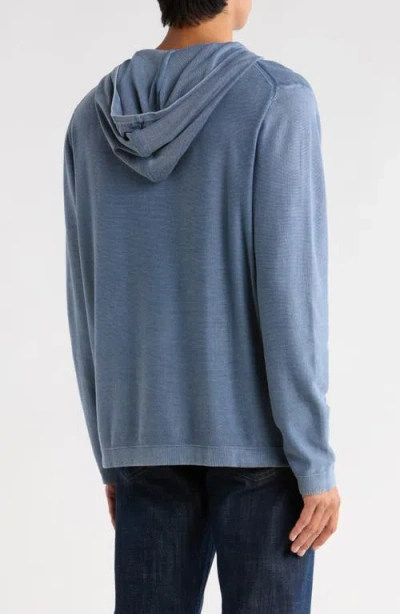 Weatherproof Vintage Stonewashed Cotton Hooded Sweater In Blue