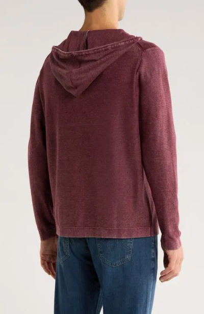 Weatherproof Vintage Stonewashed Cotton Hooded Sweater In Burgundy