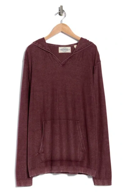 Weatherproof Vintage Stonewashed Cotton Hooded Sweater In Burgundy