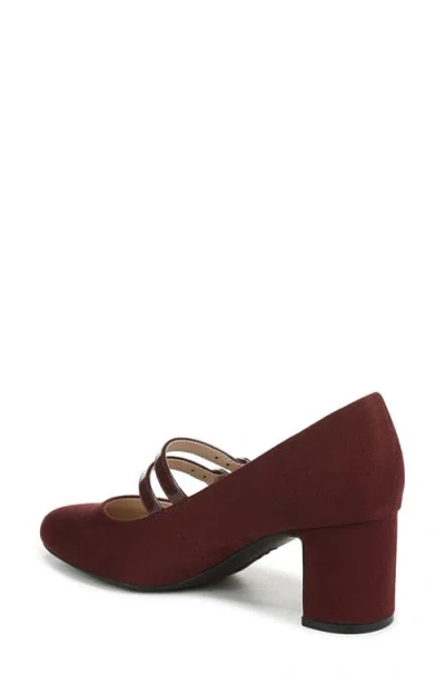 Lifestride Women's True Almond Toe Block Heel Mary Jane Pumps In Burgundy